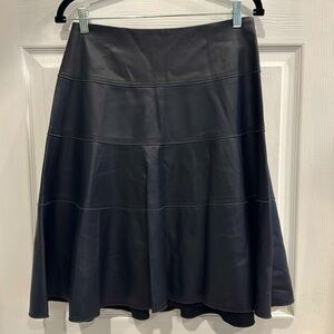 Rebecca Taylor Vegan Leather Flounce Skirt